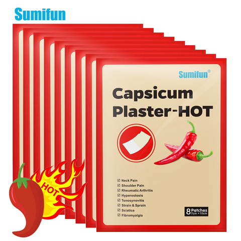 Sumifun 8/24/40/64Pcs Pepper Hot Pain Relief Plaster Back/neck/shoulder Chinese Herbal Medical for Joint/arthritis Patch ► Photo 1/6