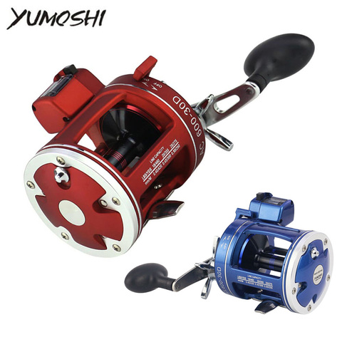 YUMOSHI Metal Left/Right handle Casting Sea Fishing Reel Saltwater Baitcasting Reel Coil 12 BB Depth Counter Cast Drum Wheel ► Photo 1/6