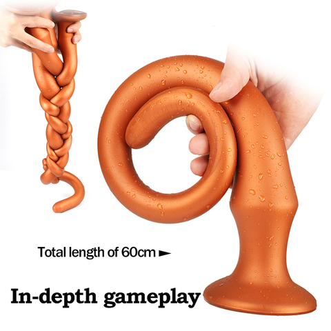 New 70cm Long Anal Plug Large Dildo With Suction Cup Silicone Prostate Massager Men Anus Dilator Soft Butt Plug Sex Toys For Men ► Photo 1/6