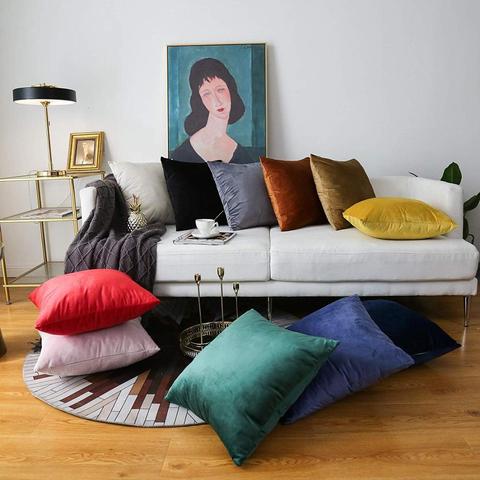 Oversize Velvet Cushion Cover Soft Pillow Cover For Living Room 60*60 Nordic Decorative Housse De Coussin for Home Decor ► Photo 1/6