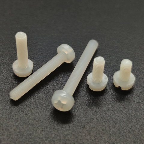 50pcs M2 M2.5 M3 M4 Metric Threaded White Nylon Plastic Phillips Pan Head Cross Round Screw Bolt length 5mm-20mm ► Photo 1/4