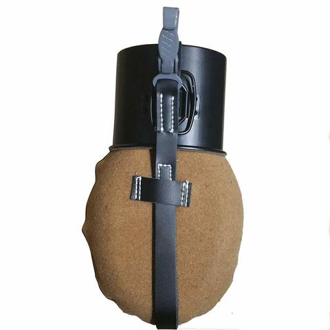 tomwang2012.WWII WW2 GERMAN ARMY WH HEER ELITE WATER BOTTLE CANTEEN MILITARY COLLECTION WAR REENACTMENTS full-size BROWN COVER ► Photo 1/6