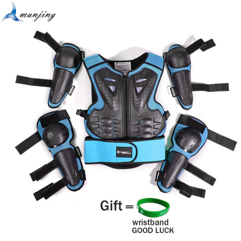 With Gift For Height 0.85-1.7M Youth Child Motocross Full Body Protective Gear Armor racing Dirt bike Knee Elbow Guard Ski Skate ► Photo 1/3