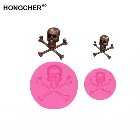 Halloween pirate skull ghost bone fudge silicone mold chocolate mould cake dessert decoration molds kitchen baking cooking tool ► Photo 1/6