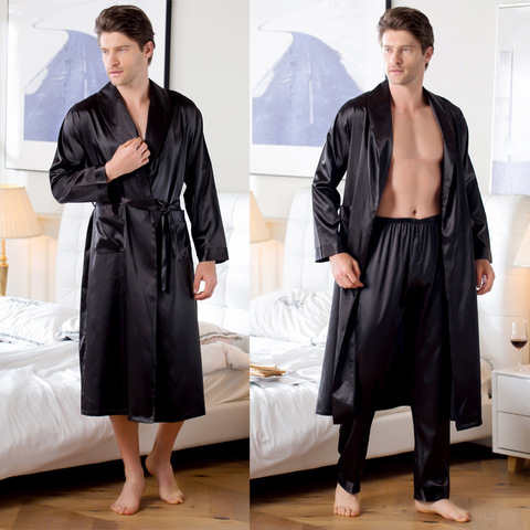 Long Sleeve Robe Sets for Men Multi Colors M-3xl Sizes Kimono Men Home Clothes Cardigan Bath Robe Mens Robes Long Bathrobe ► Photo 1/6