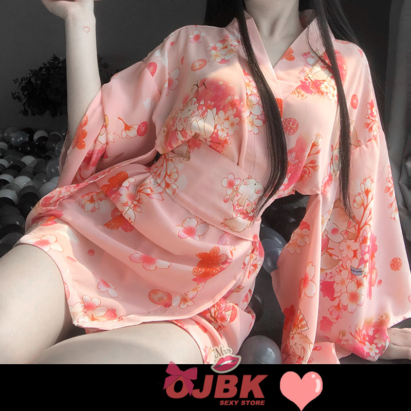 Сатиновый халат Very Sexy Satin Kimono Floral Print