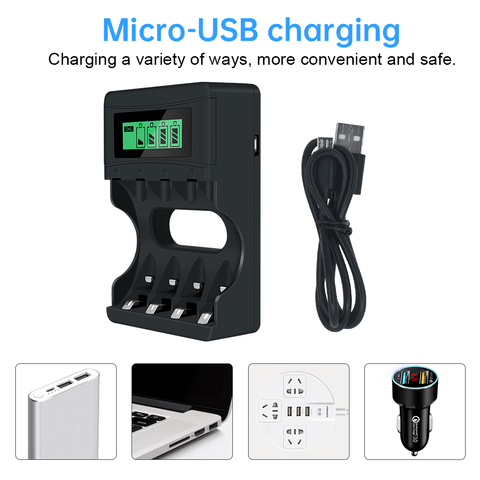 1.5v AA AAA Lithium Li-ion Rechargeable Battery Charger with LCD Display for AA AAA Rechargeable battery Lithium 1.5v AA AAA ► Photo 1/6