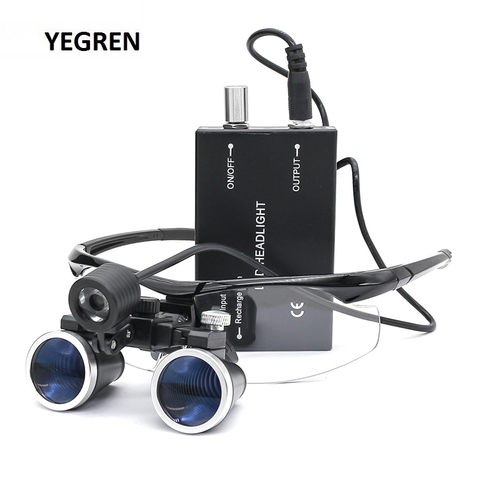 Dental Loupe Magnifier Medical Surgery Loupes 2.5X /3.5X Binocular Loupe LED Dental Head Light Rechargeable for Dentist Surgery ► Photo 1/6