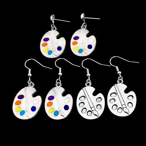 New Palette Dangle Earrings Women Earrings Painting Board Artist Earrings Wonderful Silver Color Bright Artist Palette Earrings ► Photo 1/5