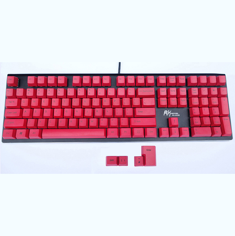 OEM Red Keycaps Thick PBT ANSI ISO Layout Top Print Side Print Blank for Cherry MX Switches of Mechanical Keyboard ► Photo 1/1