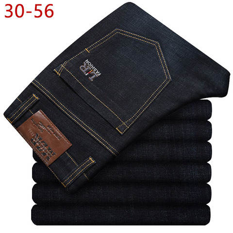 2022 Big Size 30-56 Classic Stretch Baggy Jeans Men Brand Demin Black Loose Pants Casual Male Cotton High Elastic Overalls CQY10 ► Photo 1/6