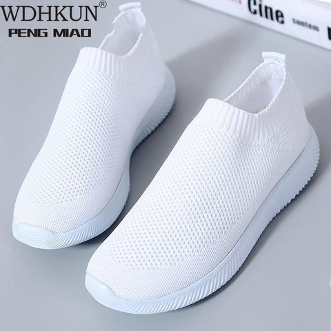 2022 Women Sneakers Fashion Socks Shoes Casual White Sneakers Summer Knitted Vulcanized Shoes Women Trainers Tenis Feminino ► Photo 1/6