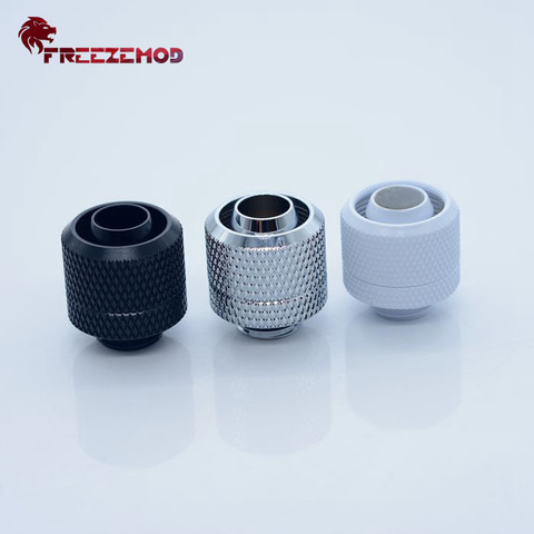 FREEZEMOD Brass water cooling fittings G1/4'' external thread for 10X16mm PVC soft tube computer water cooling. HRGKN-B38H ► Photo 1/6