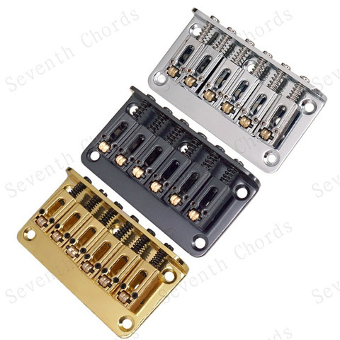 A Set 78MM 6 String Roller saddle Electric Guitar Bridge Top Load Or Strings Through Body Gold Chrome Black guitar Accessories ► Photo 1/6