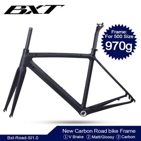 Full Carbon Ultralight Road Bike Frame Di2 Carbon Racing City Bicycle Frameset BSA V Brake Bicycle Frames 130*9mm Rear spacing ► Photo 1/6