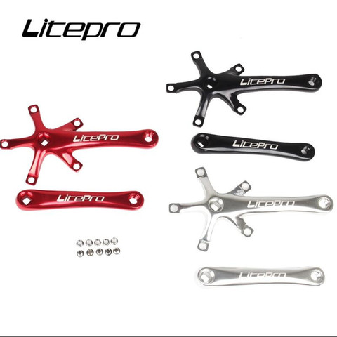 Litepro Folding Bike Crankset Ultra-light Square Crank 170MM CNC Aluminum Alloy BMX Bicycle 130BCD Chainwheel Parts Accessory ► Photo 1/6