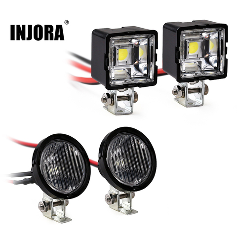 INJORA RC Car LED Lights Headlights Spotlight  for 1/10 RC Crawler Axial Traxxas TRX4 TRX6 SCX10 90046 Wraith RR10 MST Redcat ► Photo 1/6