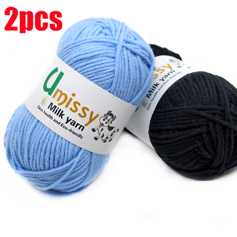 2pcs Crochet Yarn Milk Cotton Knitting Yarn Soft Warm Baby Yarn for Hand Knitting Supplies 2X50g/pc ► Photo 1/6