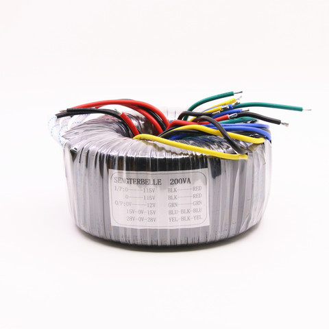 200W pure copper toroidal transformer Output: 28V-0-28V 15V-0-15V 0-12V amplifier audio transformer ► Photo 1/1