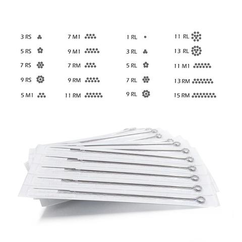 10/20pcs Assorted Disposable Sterilized Tattoo Needles RL RS RM M1 needles tattoo agujas microblading naalden permanent makeup ► Photo 1/6