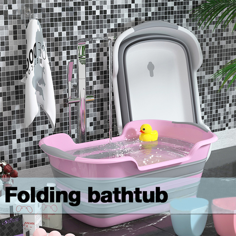 Newborn Baby Folding Bath Tub Pet Folding Bathtub Storage Non-Slip Cat Dog Bath Tubs Safety Children Tub Bathroom Accessorie ► Photo 1/6