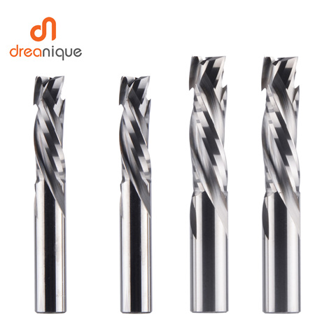 Dreanique Compression Milling Cutter Woodworking DOWN Cut 3 Flutes Spiral CNC Tool Carbide End Mill Router Bits ► Photo 1/6