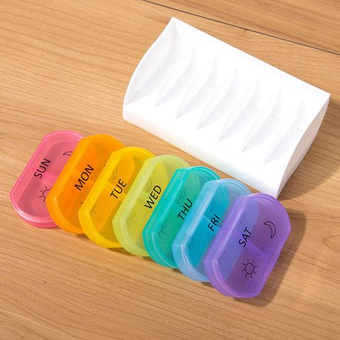 7 Day Weekly Style Morning Night Pill Holder Storage Organizer Plastic Container Case Portable Travel Pill Box ► Photo 1/6