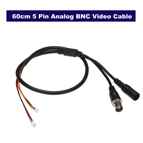 2/5PCS/Lot 60cm 5 Pin Analog BNC Video Cable Power Lead Wire F Video & DC Jack Female Cord for Analog CCTV Camera PCB Board ► Photo 1/6
