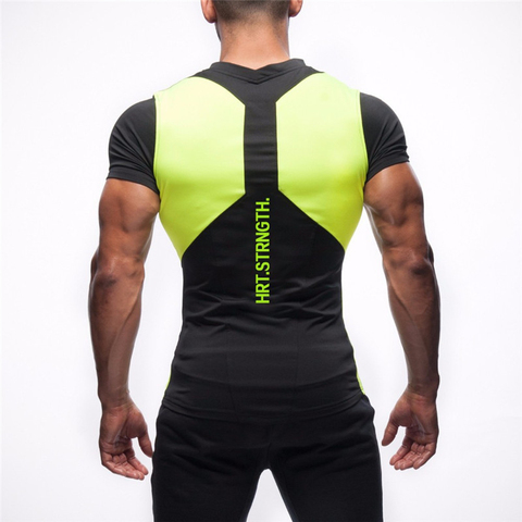 New men T-shirt Tights Fitness Quick Dry Casual Stretch Top Tee Shirt Short Sleeve Fitness t-shirt Gyms Tight Casual Top ► Photo 1/6