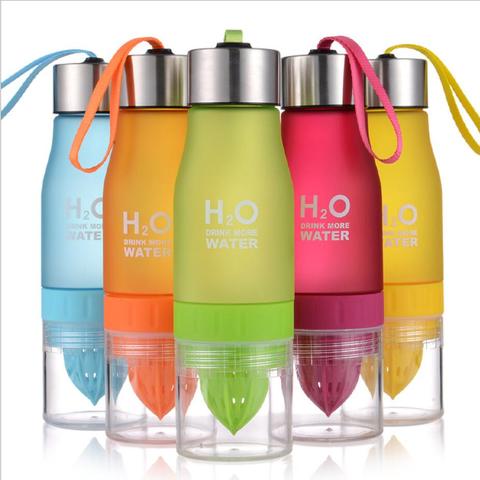 Hot 2022 Xmas Gift 650ml Water Bottle plastic Fruit infusion bottle Infuser Drink Outdoor Sports Juice lemon Portable Kettle ► Photo 1/5