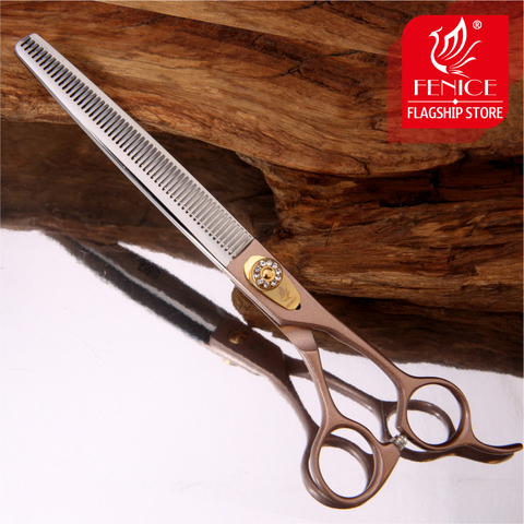 Fenice Japan 440C stainless steel 7 inch 7.5 inch  thinning rate 35% rose gold pet dog grooming thinning scissors ► Photo 1/5