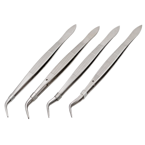 3pcs Stainless Steel Dental Tweezers Surgical Serrated Curved Tweezer Pincers Forceps 4/Four Sizes Teeth Whitening Dentist Tools ► Photo 1/6