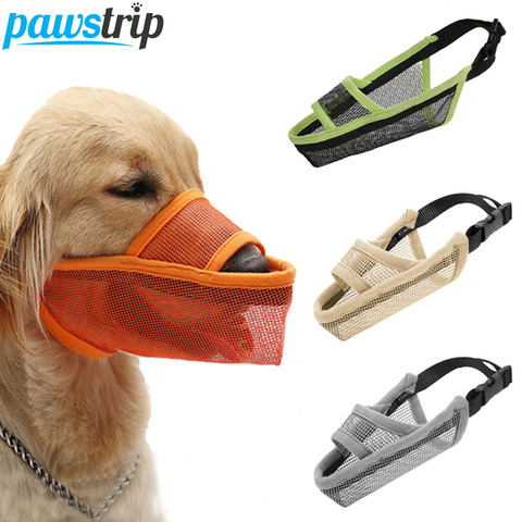 pawstrip Breathable Mesh Dog Muzzle Anti Bark Dog Mouth Mask Stop Chew Protection French Bulldog Pet Mouth Cover Training XXS-XL ► Photo 1/6