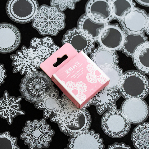 50pcs/pack Kawaii Stationery Sticker Set Vintage Lace Flowers Cute Girl Diy Decorative Stickers For Art Craft Scrapbooking Album ► Photo 1/5