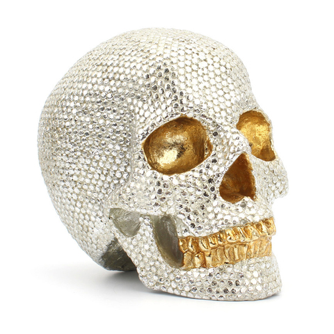 Shiny Resin Horror Skull Head Model Desktop Ornaments Resin Retro Crafts Household Decor Gift for Bar Party Decor ► Photo 1/6