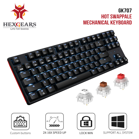 HEXGEARS GK707 87 Key Gamer Mechanical Keyboard Kailh BOX Switch Hot Swap Anti Ghosting White LOL Gaming Keyboard For PC/Mac/Lap ► Photo 1/6