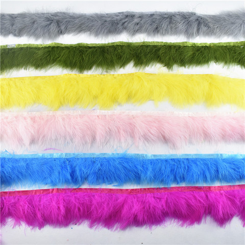 Wholesale 10Yards Natural Fluffy Marabou Feathers Trim Fringe Turkey Feathers for Crafts Ribbon Boa Wedding Decoration Plumas ► Photo 1/6