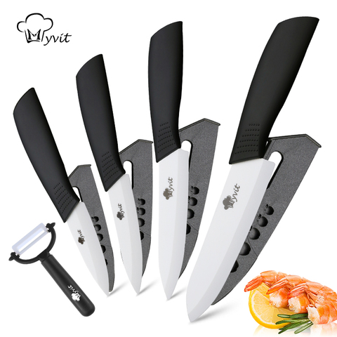 Ceramic Knife Set for Kitchen Chef Paring Fruit Vegetable knives 3 4 5 6 inch + peeler Zirconia White Ceramic Blade Cooking Tool ► Photo 1/6