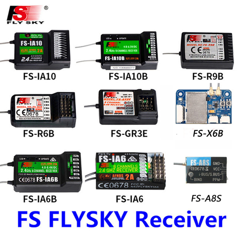 FlySky FS-R6B FS-GR3E FS-IA10B IA6B X6B FS-A8S receiver receptor para i6 i10 CT6B T6 TH9x transmisor de Control remoto partes ► Photo 1/6