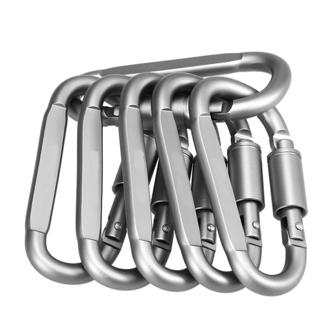 Hike Aluminum keychain Hook Carabiner survive Clasp 4Pcs D ring lock Quickdraw Clip screw Climb Camp Snap Hang Outdoor chain ► Photo 1/1