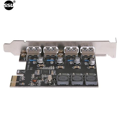 SSU U3V04S+ 4 Port USB 3.0 PCIe Expansion Card PCI Express USB Hub Adapter ► Photo 1/6