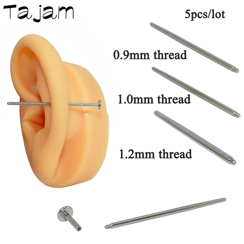 5pcs/lot 316L Surgical Stainless Steel Threaded Ear Taper Labret Lip Dermal Pull Pin Tools Fashion Body Piercing Jewelry ► Photo 1/5