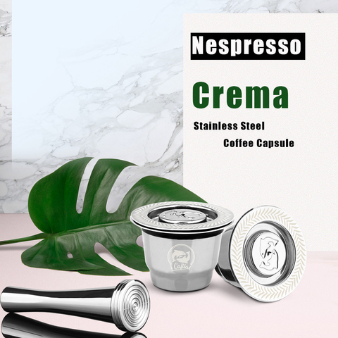 iCafilas Crema Coffee Capsules for Nespresso Reutilisables inox rechargeable Filter Stainless Steel Espresso Cup VIP Link ► Photo 1/6