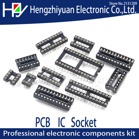 IC Sockets DIP8 DIP14 DIP16 DIP18 DIP20 DIP28 DIP40 Pins Round Hole Microcontrollers 2.54 PCB Connector DIP Socket Needle seat ► Photo 1/5