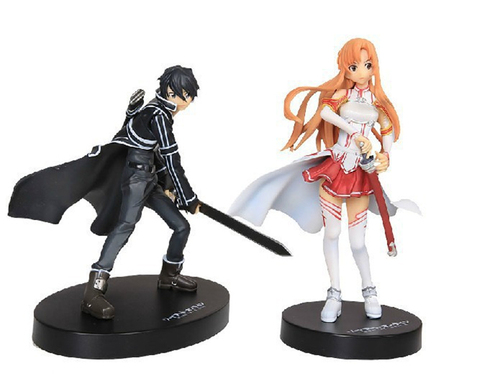 Cute Anime Sword Art Online SAO Figure Kirigaya Kazuto Kirito Asuna PVC Action Figure Collection Model Kids Toys Doll 15cm ► Photo 1/6