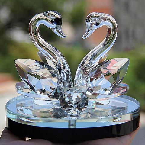 Creative Swan Crystal Glass Figure Paperweight Ornament Decor Collection Living Room Desktop Ornaments Home Decor ► Photo 1/6