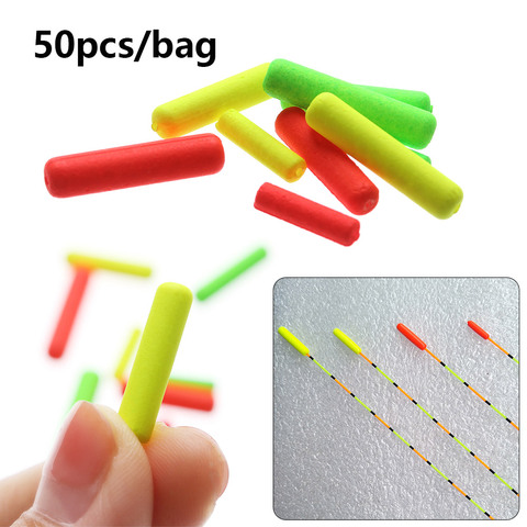 50 Pcs/Bag Light Weight Cylinder Foam Floats Ball Oval Floats Beads Indicator Fish Beans Rig Material Carp Fishing Accessories ► Photo 1/6