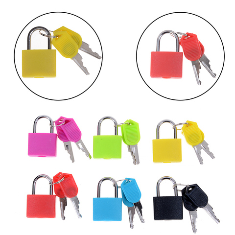 New 6 colors Small Mini Strong Steel Padlock Suitcase Drawer Lock Luggage Case Keyed Padlock Anti-Theft Locks with 2 Keys ► Photo 1/6