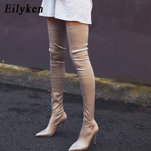 Eilyken 2022 Thigh High Boots Over The Knee Elastic Stretch Boots Mujer Sexy Knee High Heels Sexy Nightclub Sock Boots New ► Photo 1/6