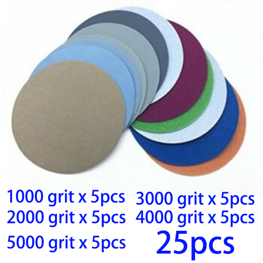 25pcs/Set Waterproof Wet/Dry 2-Inch 1000 2000 3000 4000 5000Grit Sand Paper Sanding Discs Sandpapers ► Photo 1/6